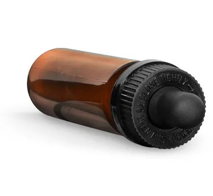 1 oz Plastic Bottles, Amber PET Slim Line Cylinder Bottles w/ Black Child Resistant Glass Droppers