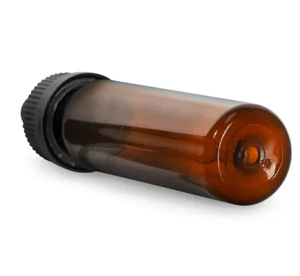 1 oz Plastic Bottles, Amber PET Slim Line Cylinder Bottles w/ Black Child Resistant Glass Droppers