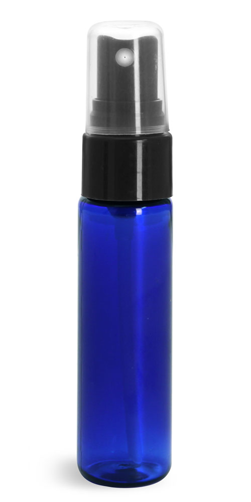1 oz w/ Black Smooth Sprayers Blue PET Slim Line Cylinders w/ Sprayers or Pumps