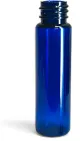 PET 1 oz Blue Slim Line Cylinder Bottles (Bulk), Caps Not Included