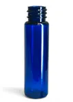 PET Plastic Bottles, 1 oz Blue Slim Line Cylinders (Bulk), Caps Not Included