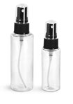 Clear PET Cylinder Bottles w/ Black Fine Mist Sprayers