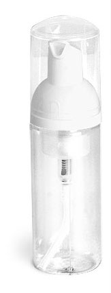 50 ml Clear PET Bottles w/ White Foamer Pumps