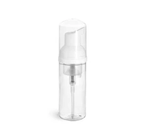 PET Clear Foaming Pump Bottles w/ White Foamer Pumps