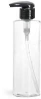 PET Clear Cylinder Bottles w/ Black 2 cc Lotion Pumps