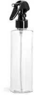 PET Clear Cylinder Bottles w/ Black Mini Trigger Sprayers