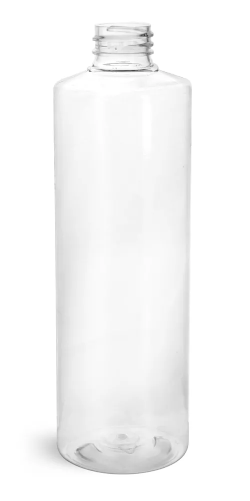 16 oz Clear PET Cylinder Rounds (Bulk), Caps Not Included