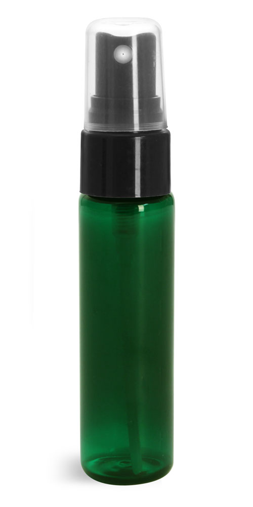 1 oz w/ Black Smooth Sprayers Green PET Slim Line Cylinders w/ Sprayers or Pumps
