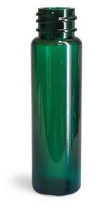 Plastic Bottles, Green PET Slim Line Cylinders (Bulk), Caps NOT Included