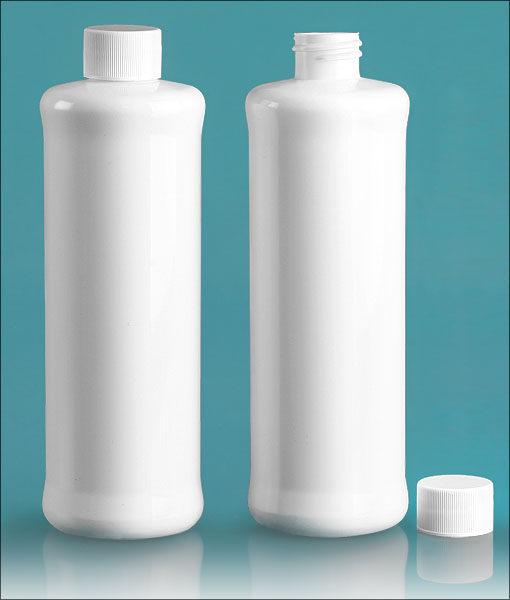 White PVC Cylinder w/ Lined Screw Caps