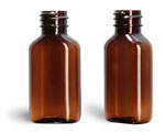 1 oz Amber PET Ovals (Bulk), Caps NOT Included