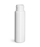 Plastic Bottles, White PET Slim Line Cylinders (Bulk), Caps NOT Included