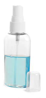 2 oz Clear PET Cosmo Ovals w/ White Fine Mist Sprayers