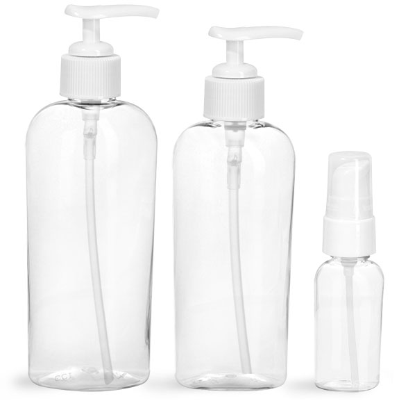 Clear PET Cosmo Ovals with White Pumps