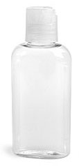 2 oz Clear PET Cosmo Ovals w/ Natural Disc Top Caps