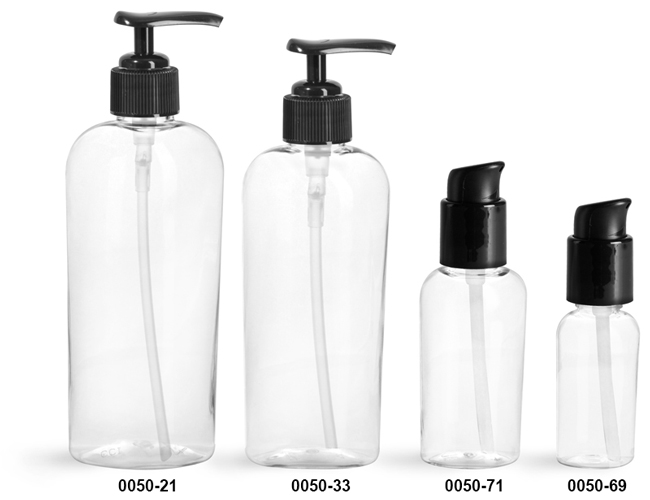 Download Sks Bottle Packaging Plastic Bottles Clear Pet Cosmo Ovals W Black Pumps