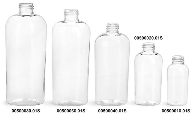 SKS Bottle & Packaging - Plastic Bottles, Clear PET Cosmo Ovals with ...