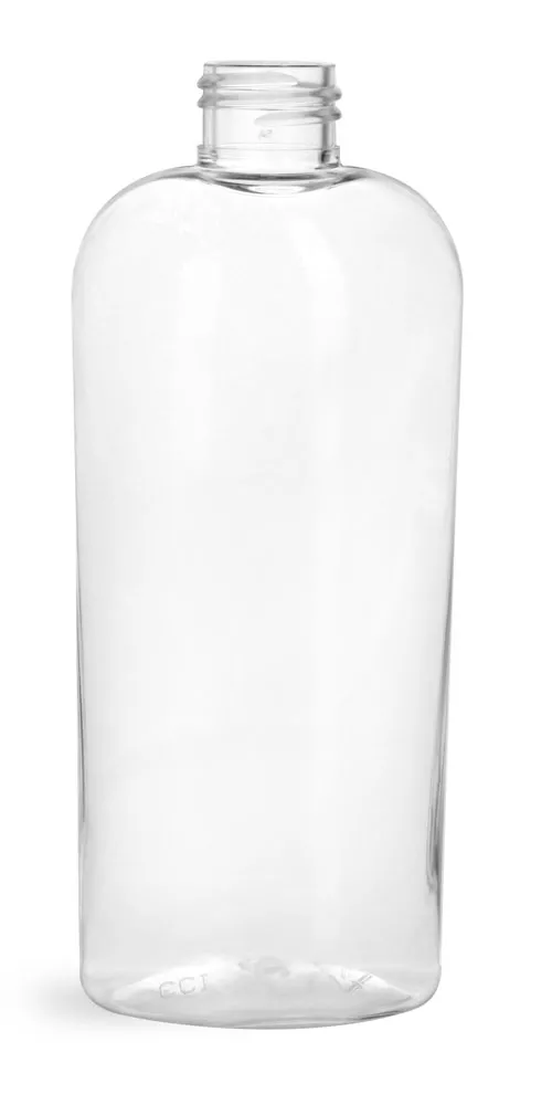 8 oz Clear PET Cosmo Ovals (Bulk), Caps Not Included