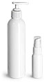 White Cosmo Round Bottles w/ White Lotion Pumps