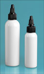 White Cosmo Round Bottles w/ Black Twist Top Caps
