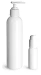 PET  White Cosmo Round Bottles w/ White Lotion Pumps