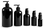 PET  Black Boston Round Bottles w/ Black Pumps