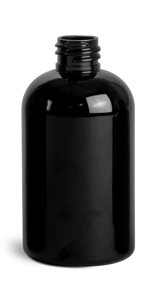 4 oz Black PET Round Bottles (Bulk), Caps NOT included