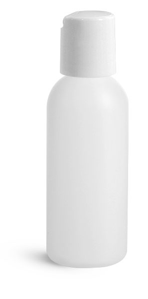 Natural HDPE Cosmo Rounds w/ White Disc Top Caps