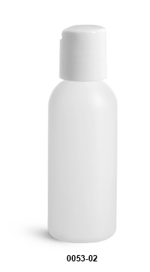 Original 2 oz Natural HDPE Cosmo Round with White Disc Top Cap