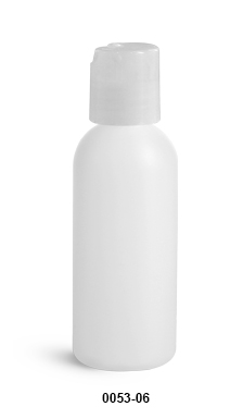 Original 2 oz Natural HDPE Cosmo Round with Natural Disc Top Cap