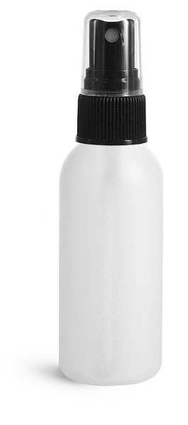 Natural HDPE Cosmo Rounds w/ Black Fine Mist Sprayers