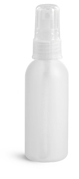 Natural HDPE Cosmo Rounds w/ Natural Fine Mist Sprayers