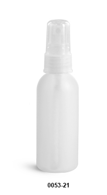 Original 2 oz Natural HDPE Cosmo Round with Natural Fine Mist Sprayer