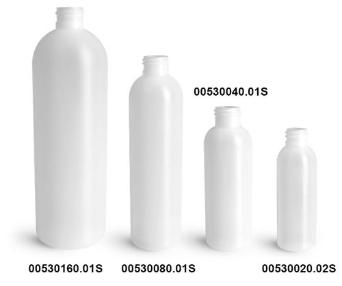 1 oz  HDPE Cylinder Round Plastic Bottles w/Screw-On Caps Lot of 25 