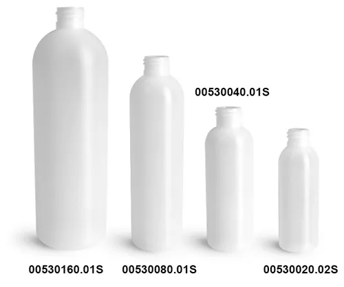 8 oz Natural-Colored Cosmo Round Plastic Bottle 24-410 HDPE