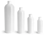 Natural HDPE Cosmo Round Bottles (Bulk), Caps NOT Included