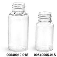 Plastic Bottles, Clear PET Round Bottles (Bulk), Caps NOT Included