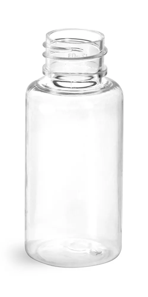 1/2 oz Clear PET Round Bottles (Bulk), Caps NOT Included