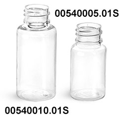 Plastic Bottles, Clear PET Round Bottles (Bulk), Caps NOT Included