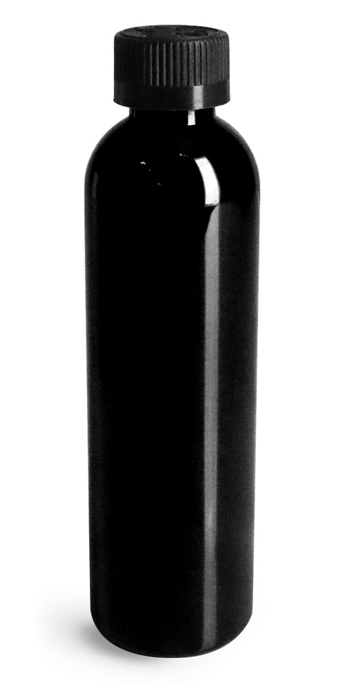 Sks Bottle And Packaging 4 Oz Plastic Bottles Black Pet Cosmo Round