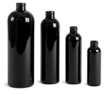 Black PET Cosmo Round Bottles (Bulk), Caps NOT Included