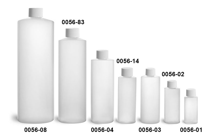 Sks Bottle And Packaging Plastic Bottles Natural Hdpe Cylinder Bottles W White Lined Screw Caps 0601