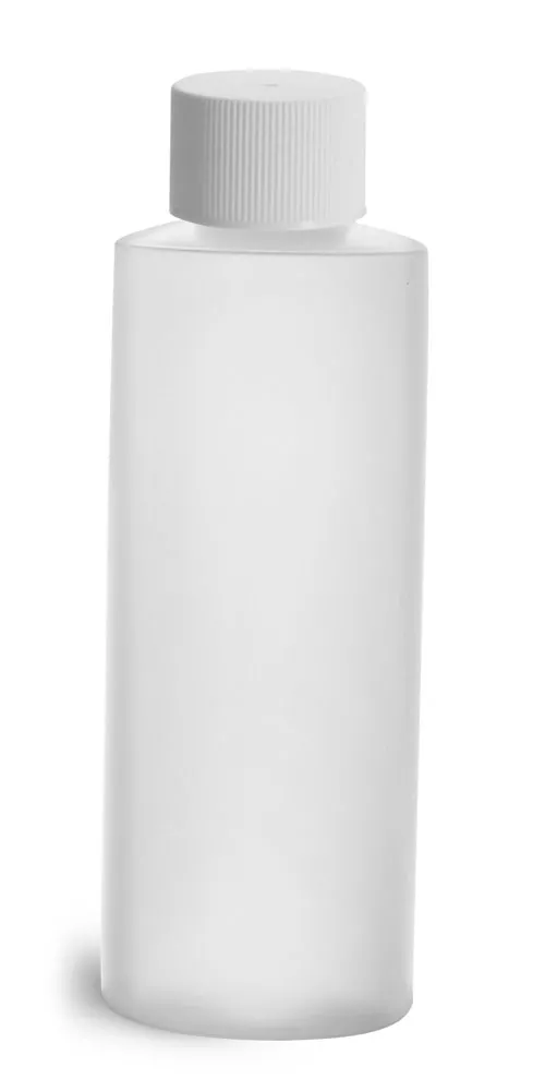 4 oz Natural HDPE Cylinder w/ White Lined Closure