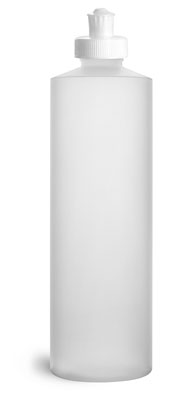 Plastic Bottles, Natural HDPE Cylinder Bottles With White Push/Pull Caps