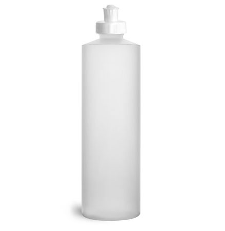 Plastic Bottles, Natural HDPE Cylinder Bottles With White Push/Pull Caps