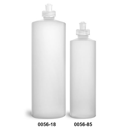 Plastic Bottles, Natural HDPE Cylinder Bottles With Natural Push/Pull Caps