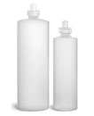 HDPE Plastic Bottles, Natural Cylinder Bottles w/ Natural Push/Pull Caps
