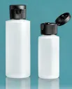 HDPE Natural Cylinder Bottles w/ Black Ribbed Snap Caps
