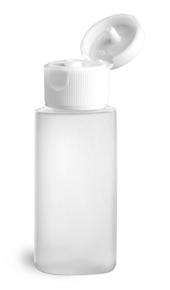 1 oz Natural HDPE Cylinders w/ White Ribbed Snap Caps