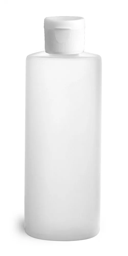 4 oz Natural HDPE Cylinders w/ White Ribbed Snap Caps